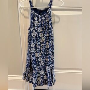 Vineyard Vines Blue and White Hibiscus Dress